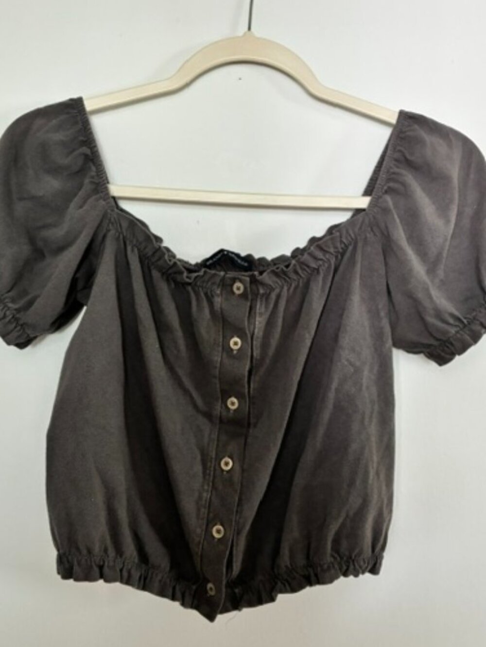 Brandy Melville Gray Cotton Cropped Top - Like New